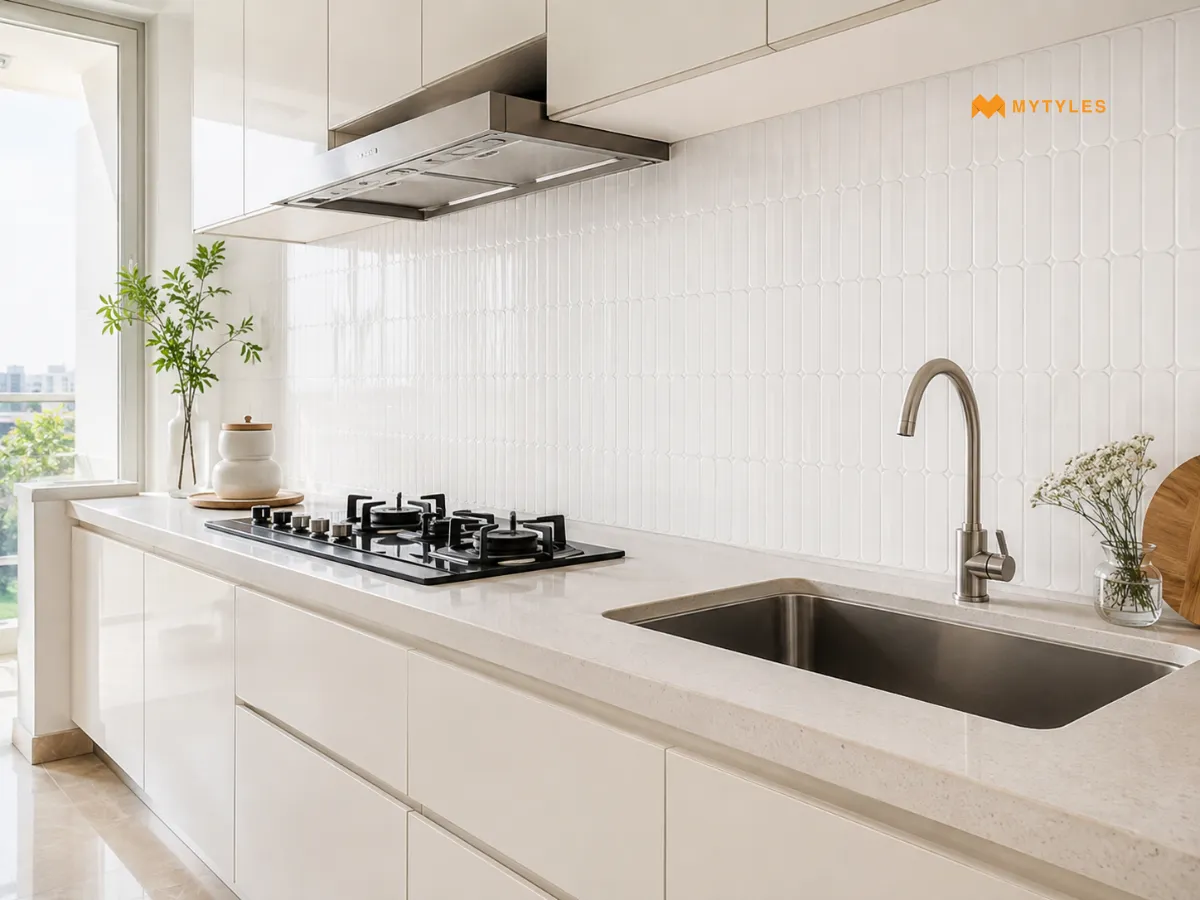 All-White Backsplashes for a Bright, Airy Kitchen